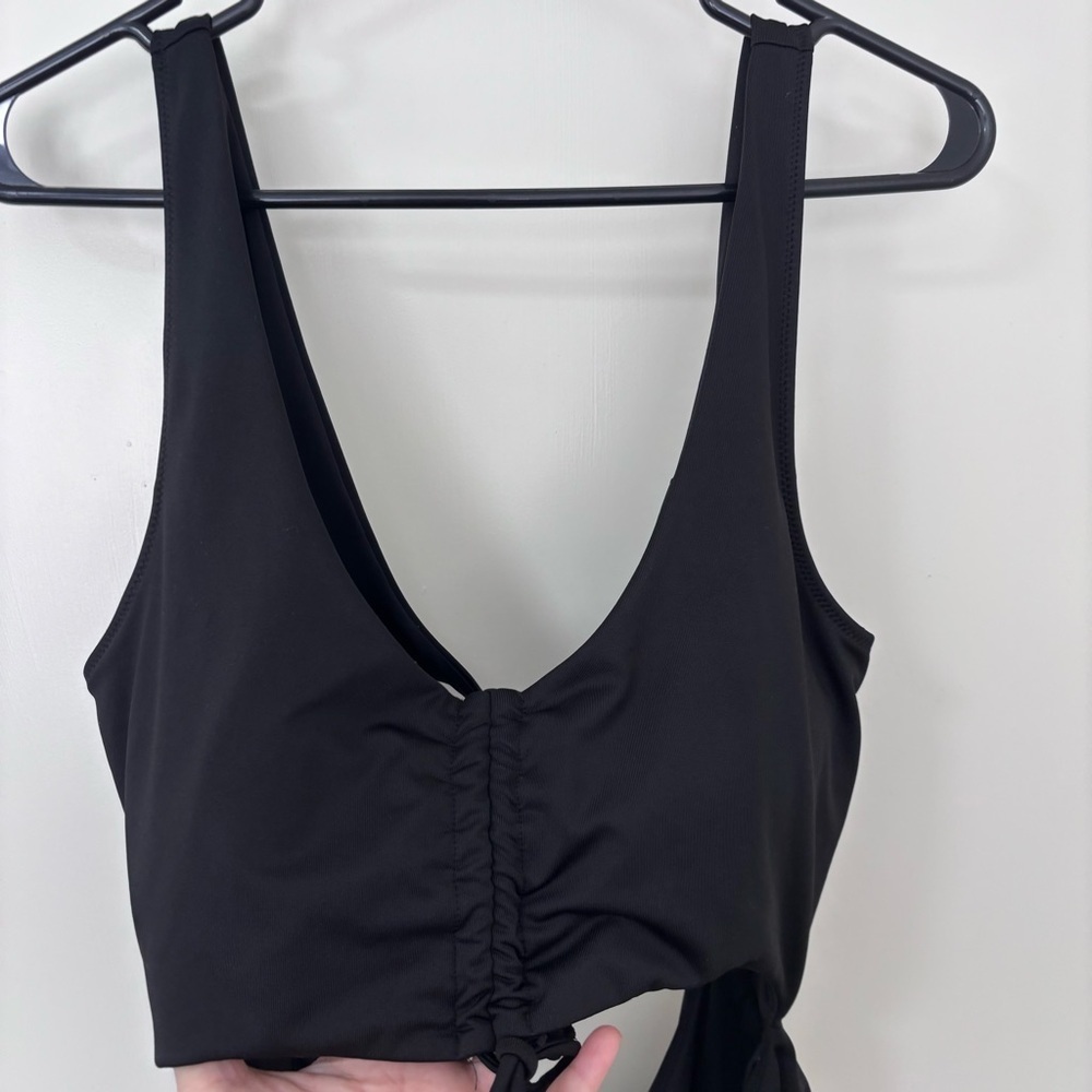 Pink Victoria’s Secret black Cutout One-Piece Swimsuit with Drawstring size XL - Picture 4 of 9